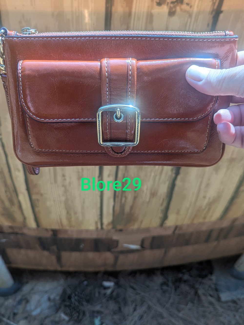 Coach Ashton Wristlet CDY04 glazed leather/Im/Cinnamon - Picture 2 of 5